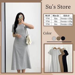 Váy Thun Cộc Tay Dáng Xòe V744 Su Chang Top Thời Trang Nữ Dress [HỎA TỐC]