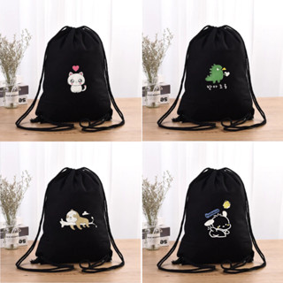 Balo túi rút thời trang nam nữ Baloha vải chống thấm nước đựng sách vở đồ dùng phong cách hàn quốc