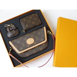 Túi lv kẹp nách set 3 món - size 23cm - gồm: ví, túi & móc khoá như ảnh - kèm quai xách & quai đeo dài - hàng fullbox