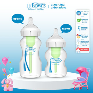Bình sữa Dr.Brown’ cổ rộng 150ml và 270ml nhựa PP Options +