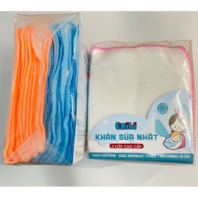 Khăn Sữa - Khăn Tắm 4 Lớp Nhật Emibi