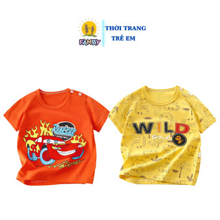 Áo cộc tay bé trai mùa hè FAMBY áo phông cotton cho bé 10-26kg QC ACTBT01