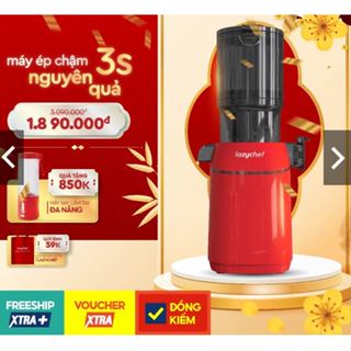 Máy ép chậm nguyên quả 3S Premium Lazychef, máy ép trái cây công nghệ ép lạnh