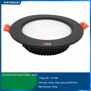 Đèn led âm trần mặt đen Asia 7w-d90 bảo hành 2 năm