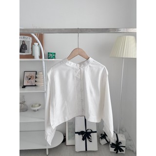 A486 Áo somi linen cúc bọc AUDREY