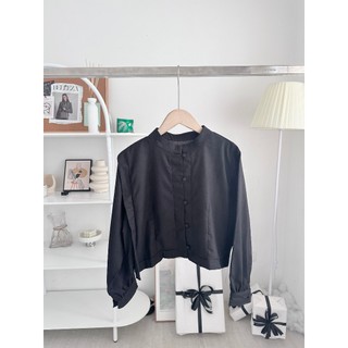 A486 Áo somi linen cúc bọc AUDREY