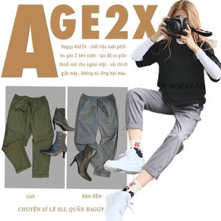 Hè thoải mái cùng Quần baggy kaki phối thun gân co giãn chính hãng AGE2X.