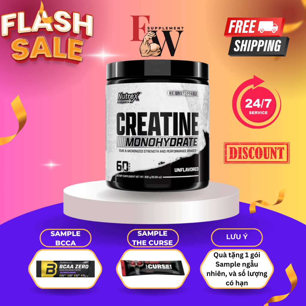 NUTREX CREATINE MONOHYDRAT - TĂNG CƯỜNG SỨC MẠNH CƠ BẮP VÀ SỨC KHOẺ NÃO BỘ