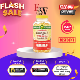 Viên Dầu Cá Siêu Cô Đặc Vị Chanh Spring Valley Omega 3 1000mg 180 Viên (645mg EPA/310mg DHA)