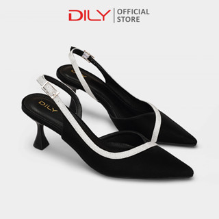 Giày cao gót nữ DILY quai đính kim tuyến sang trọng, giày slingback nữ tiện lợi cao 6.5cm AA0480
