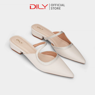 Guốc sục nữ DILY mũi nhọn quai kim tuyến sang trọng, dép guốc sục đế vuông cao 2.5cm AA0490