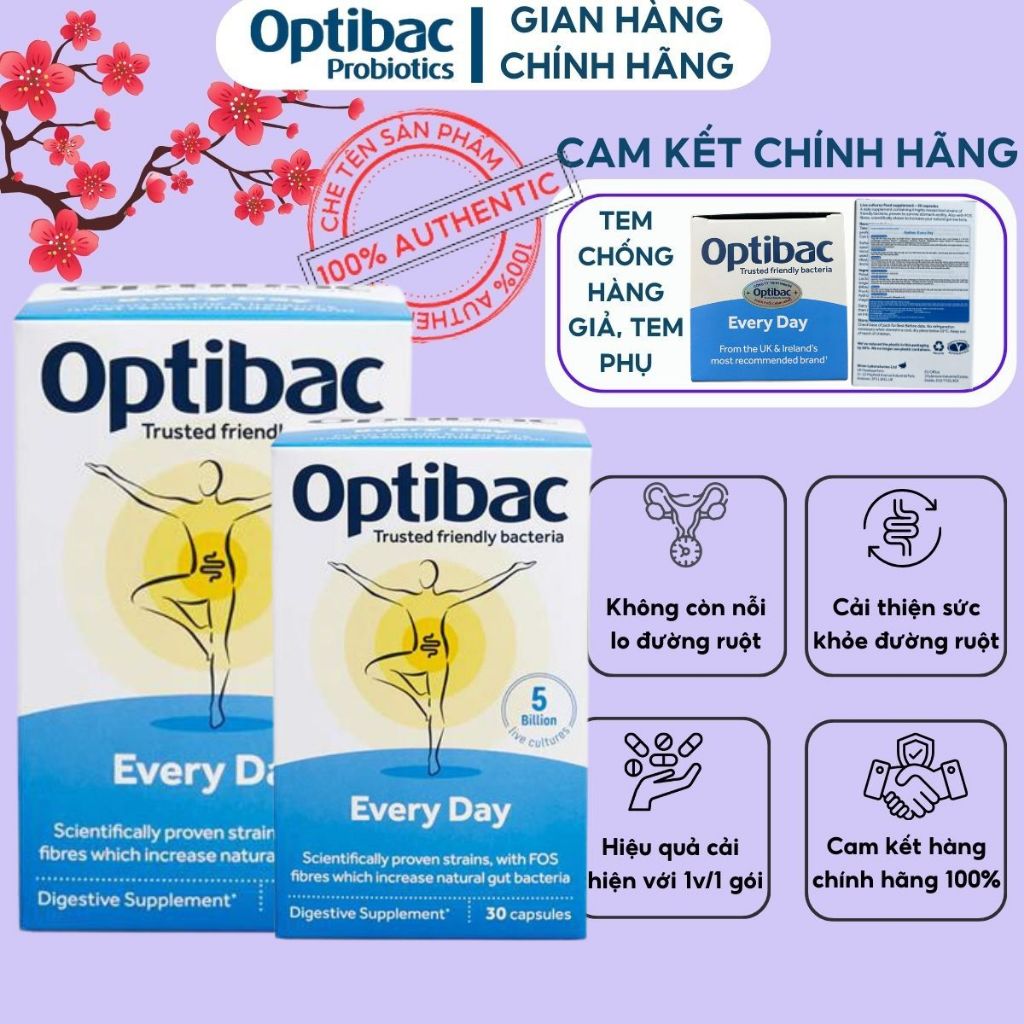 Men Vi Sinh Optibac Probiotics Every Day - Bảo Vệ Và Nâng Cao Sức Khỏe Đường Ruột Và Tăng Đề Kháng, Hộp 30 Viên