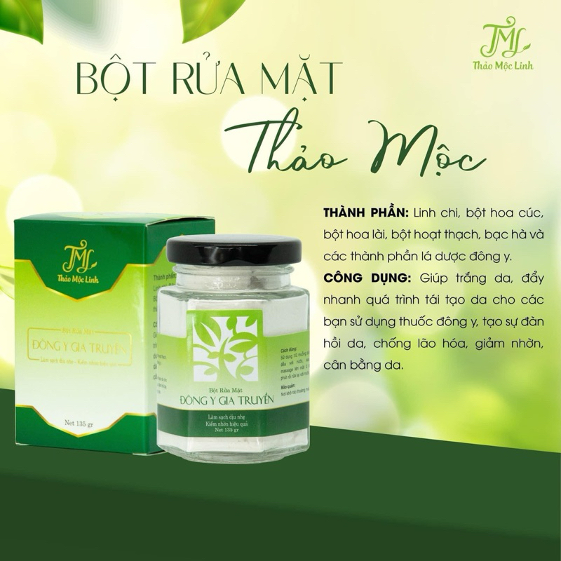 [CHÍNH HÃNG] Bột Rửa Mặt Dành Cho Da Nhờn Thảo Mộc Linh.