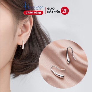 Khuyên tai bạc nữ 925 dáng trơn kiểu móc cá tính - B2618 - Bảo Ngọc Jewelry