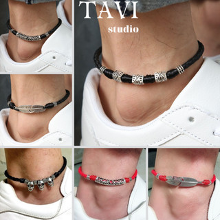 Lắc Đeo Chân Dây Da Tavi Studio Vòng Đeo Cổ Chân Handmade Có Thể Điều Chỉnh Dành Cho Nam Và Nữ