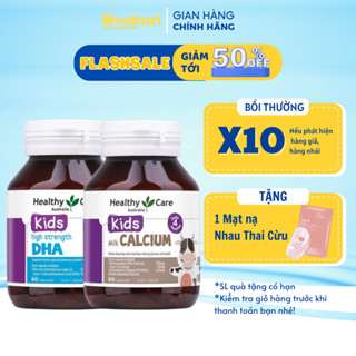 Healthy Care DHA (60 viên) và Milk Canxi (60 viên) - Combo phát triển chiều cao, trí thông minh cho bé
