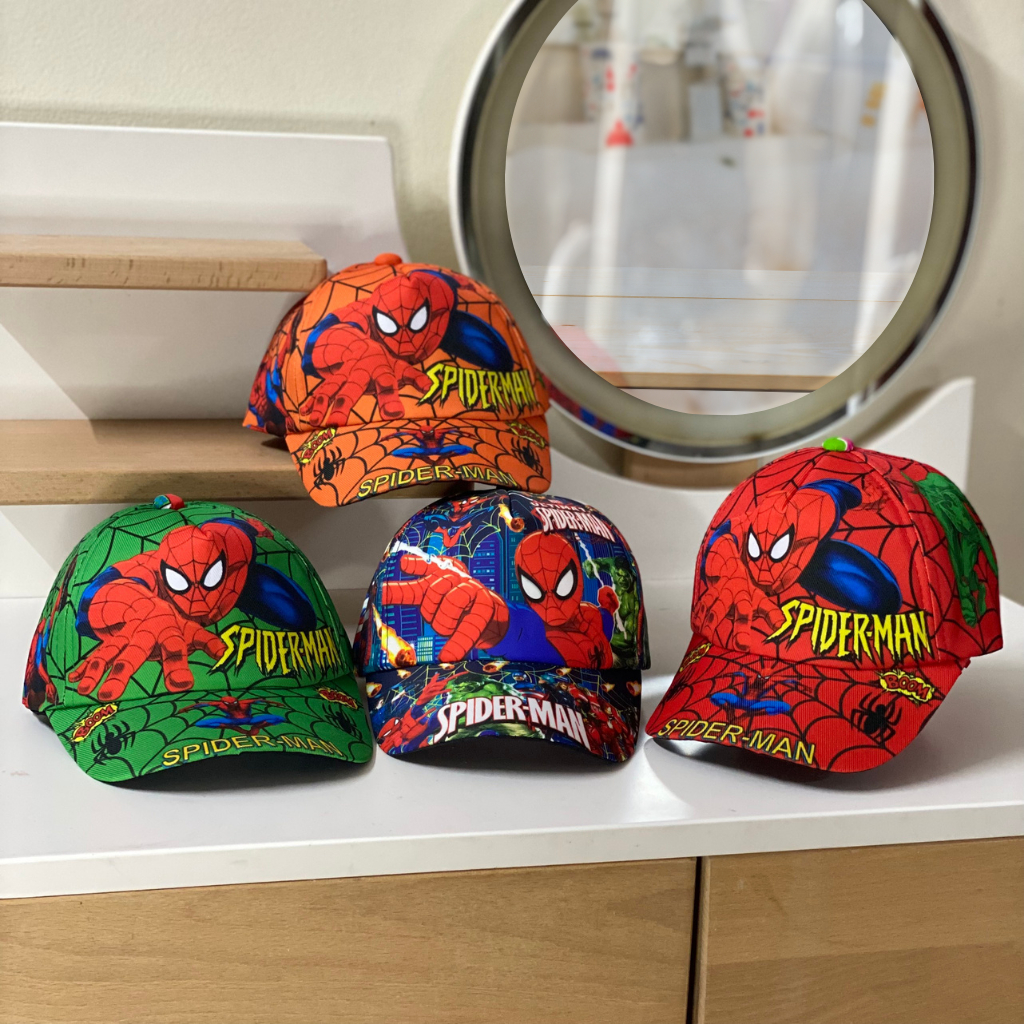 Mũ lưỡi trai bé trai, mũ in hình siêu nhân có quai dán tiện lợi cho bé 3-8 tuổi