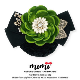 🎀 MiMi Kẹp búi lưới cao cấp 🎀 Kẹp tóc thời trang nữ gắn hoa nhiều màu