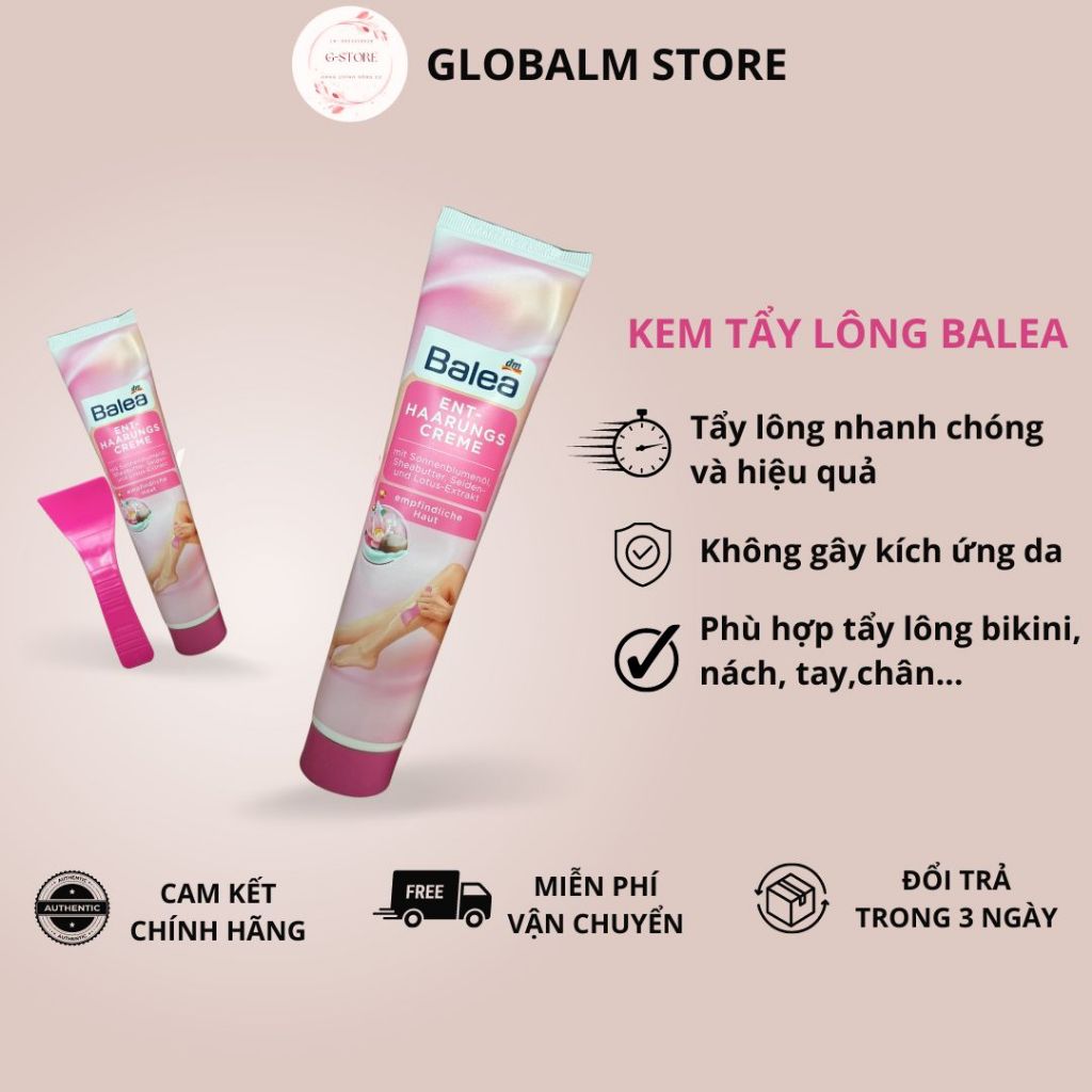 Kem tẩy lông bikini Balea, kem tẩy lông chân nội địa Đức, 125ml, kem triệt lông hiệu quả nhanh chóng