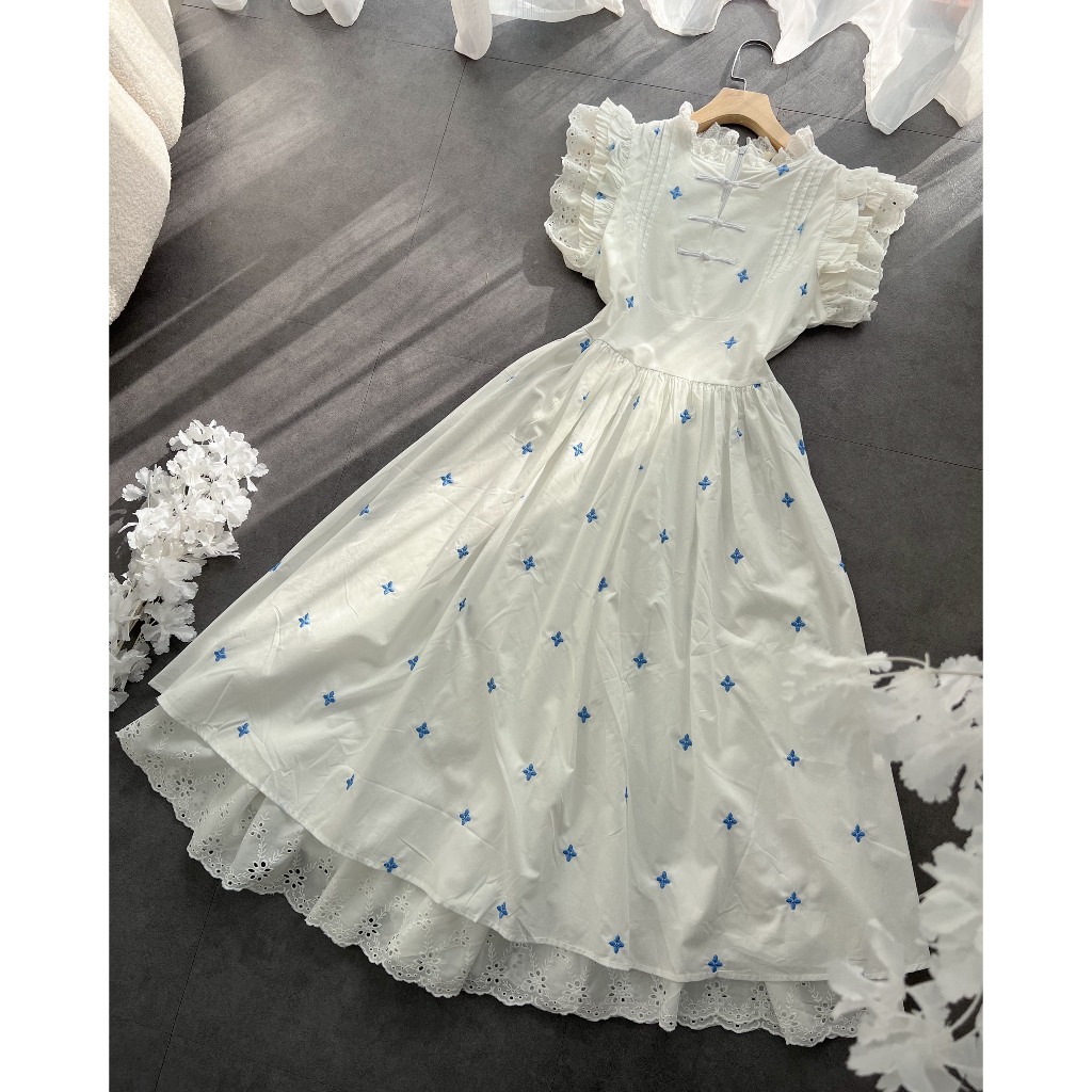 Váy Babydoll Caro Hồng, Đầm 2 Dây Tay Cánh Tiên Form Rộng Kiểu Dáng Đơn Giản Phong Cách Hàn Quốc Cho Nữ.