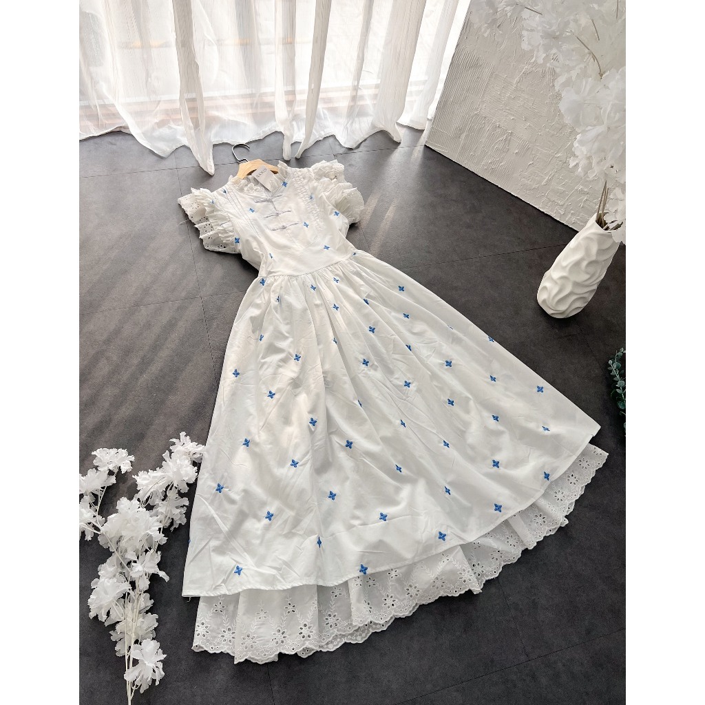 Váy Babydoll Caro Hồng, Đầm 2 Dây Tay Cánh Tiên Form Rộng Kiểu Dáng Đơn Giản Phong Cách Hàn Quốc Cho Nữ.