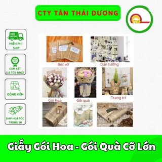 Giấy gói hoa - gói quà cỡ lớn- phong cách vintage - họa tiết tờ báo cũ cổ điển. 50x70cm