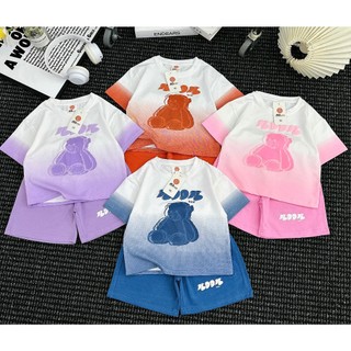 Đồ bộ cotton cho bé. bộ cộc tay cho bé, bộ gấu dâu cho bé