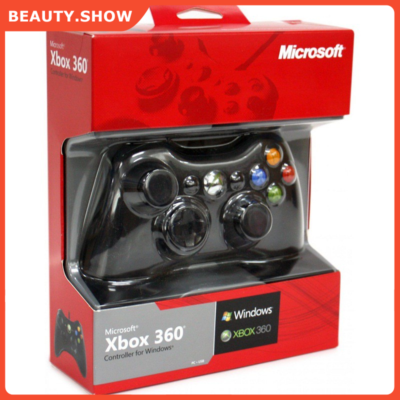Tay cầm Chơi Game Microsoft Xbox 360 Full box Có Rung - Tay Cầm Có Dây Dùng Cho PC, Laptop chơi full skil