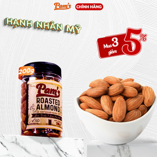 Hạnh Nhân Mỹ Đã Tách Vỏ Pams 200g/hũ - Hạt Hạnh Nhân Rang Mộc Nguyên Vị, Ăn Kiêng Giảm Cân