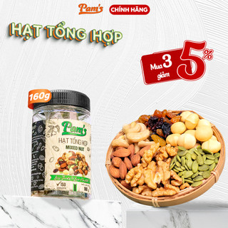 Hạt Dinh Dưỡng Mix 6 Loại Pams 160g/hũ - Macca, Hạnh Nhân, Nhân Hạt Óc Chó, Hạt Bí, Hạt Điều, Nhô Úc
