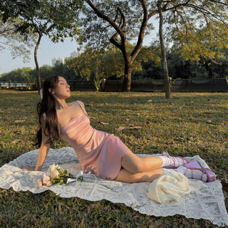 TOMMÉ - Đầm satin lụa hồng pastel xinh xắn 🌸 [RA DRESS]