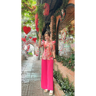 BỘ BÀ BA CỔ BÍNH TAY PHỒNG
