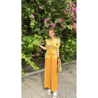 Bộ bà ba cổ bính tay phồng