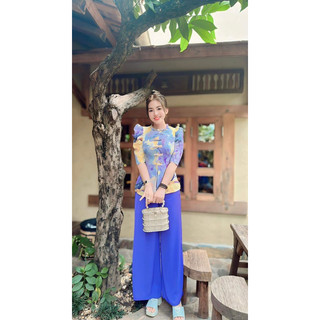 BỘ BÀ BA CỔ BÍNH TAY PHỒNG