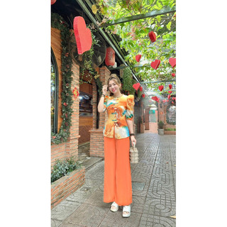 BỘ BÀ BA CỔ BÍNH TAY PHỒNG