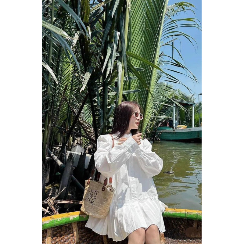[ Hàng Sẵn 4 Size ]: Váy sơ mi trắng cổ tàu Babydoll,Váy Sơ Mi Dáng Rộng Baby Cute Kèm Ảnh Thật Trải Sàn (LOLLAYE) 122 | BigBuy360 - bigbuy360.vn
