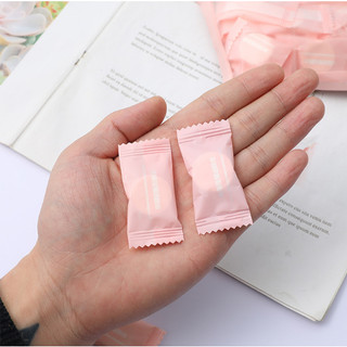 Khăn giấy nén viên dạng kẹo, khăn nén du lịch đa năng khăn lau mặt cotton K04