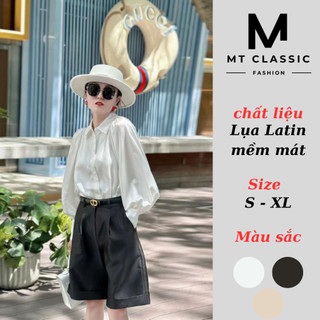 (Hỏa tốc HCM) Áo sơ mi công sở nữ, áo kiểu tay phồng vải mềm mát có màu trắng nhẹ nhàng thanh lịch cho nàng - MT CLASSIC