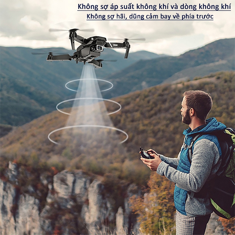 Flycam E88 Pro E99 2 Camera Tặng Kèm Pin Dự Phòng Drone Mini 4K Camera Máy Bay điều Khiển Từ xa Cho Người Mới Tập Chơi | BigBuy360 - bigbuy360.vn