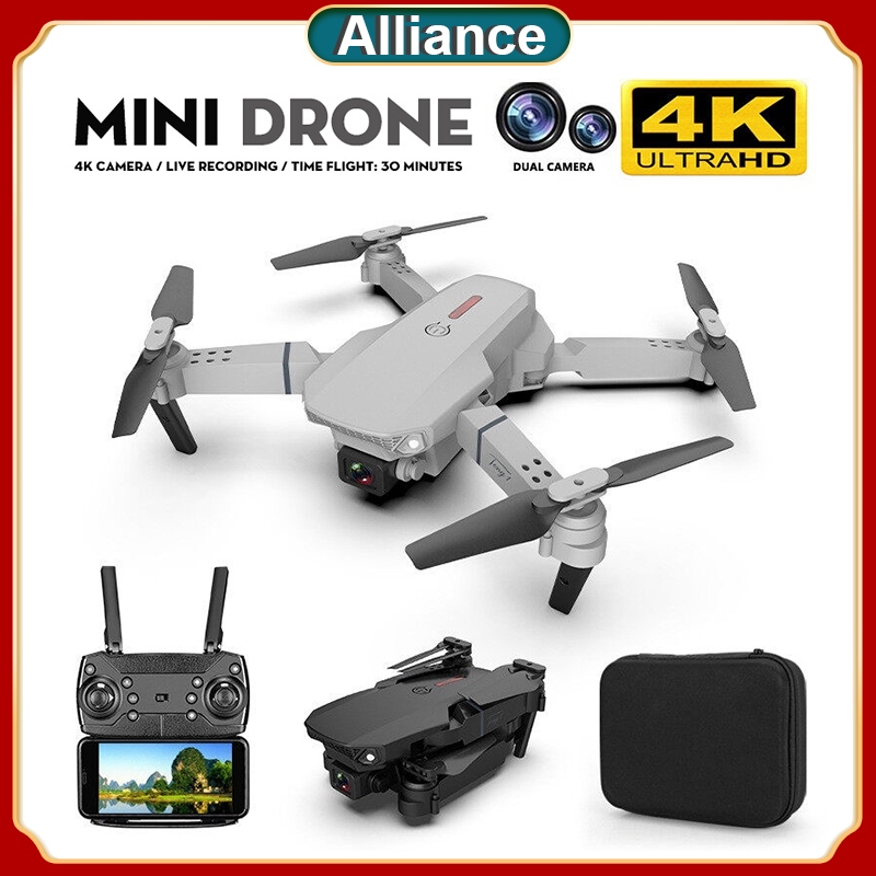 Flycam E88 Pro E99 2 Camera Tặng Kèm Pin Dự Phòng Drone Mini 4K Camera Máy Bay điều Khiển Từ xa Cho Người Mới Tập Chơi