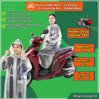 Áo mưa măng tô trong suốt Sơn Thủy - Áo mưa măng tô thời trang cho nữ vải trong suốt bền đẹp. Mã K32