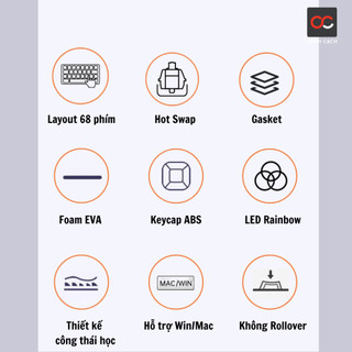 Bàn phím cơ HOTSWAP AJAZZ AK680-(1 mode cắm dây).