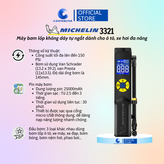 Máy Bơm Ô tô, Xe hơi Đa Năng Michelin 12266 - 3321 -12314 - Chính Hãng