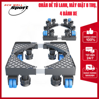 Chân kê máy giặt tủ lạnh inox điều chỉnh kích thước linh hoạt có bánh xe - hàng chính hãng ack