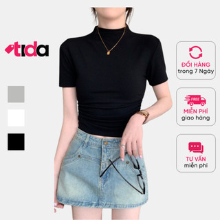 Áo thun nữ croptop tay cộc TIDA OFFICIAL thời trang ATC01