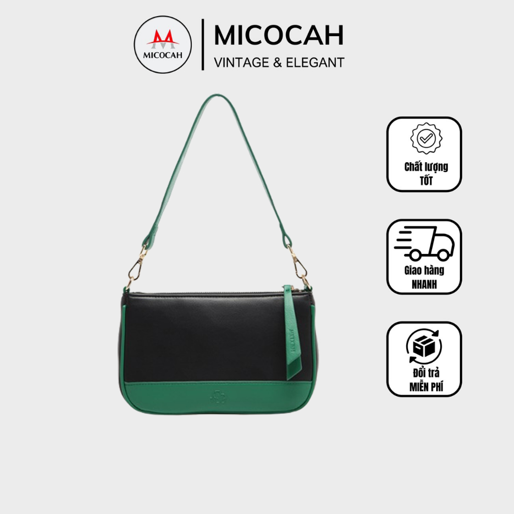 Túi Xách Nữ Kẹp Nách Đeo Chéo MICOCAH Dáng Công Sở Thời Trang Phối Màu Vintage Da Cao Cấp Cực Đẹp MC152 - Micocah Mall