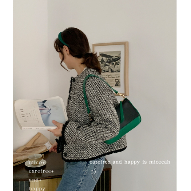 Túi Xách Nữ Kẹp Nách Đeo Chéo MICOCAH Dáng Công Sở Thời Trang Phối Màu Vintage Da Cao Cấp Cực Đẹp MC152 - Micocah Mall