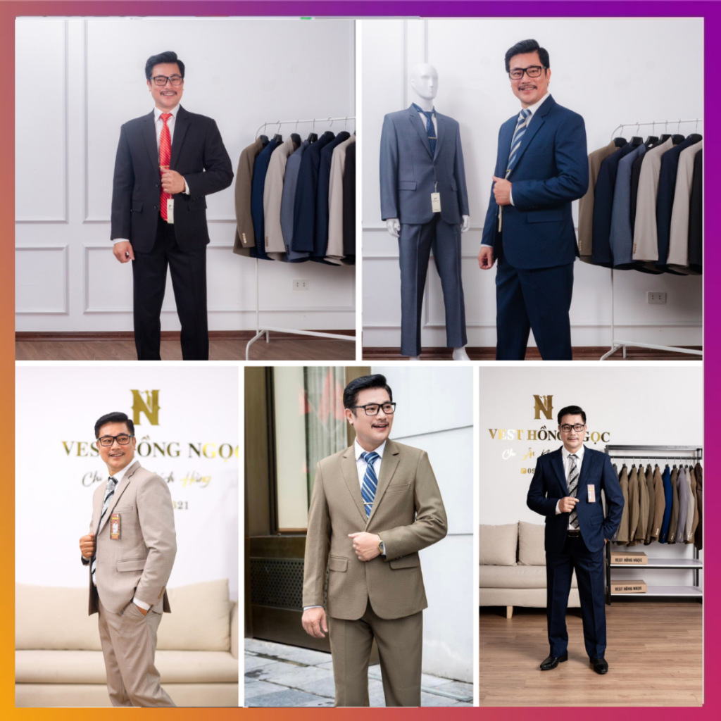 (Mua 1 Được 5) Bộ Vest Trung Niên Cao Cấp 2 Khuy Hồng Ngọc, Comle Nam Trung Tuổi Vải Tuýt Si Nhập Khẩu