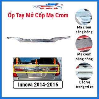 Ốp tay mở cốp xe ô tô innova 2014-2015-2016 mạ crom