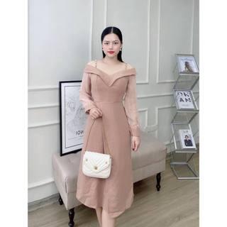 Đầm liền trễ vai nhẹ nhàng tiểu thư
